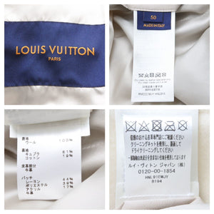 新品 Louis Vuitton ルイヴィトン マルチパッチミックスドレザーバーシティブルゾン サイズ40 2022-23AW ブルー ホワイト 43462
