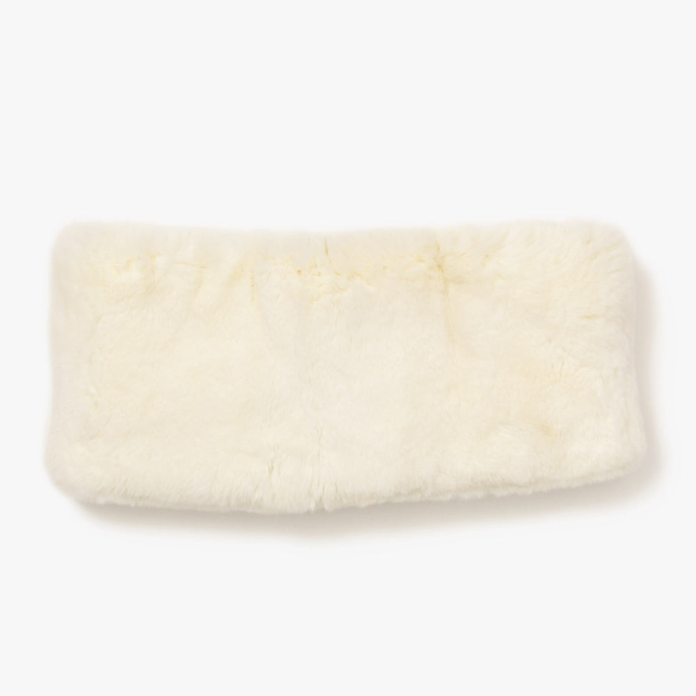 極美品 CHANEL シャネル デカココマーク ラパンネックウォーマー マフラー ラパン ホワイト ブラック 中古 4a004360