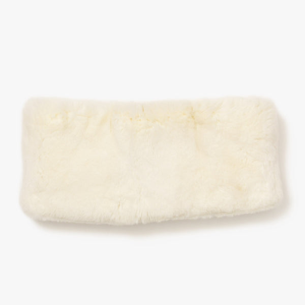 Very good condition CHANEL Chanel Dekacoco Mark Lapin Neck Warmer Muffler Lapin White Black Used 4a004360