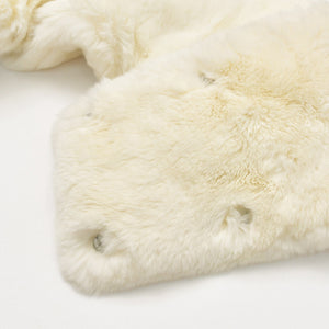 Very good condition CHANEL Chanel Dekacoco Mark Lapin Neck Warmer Muffler Lapin White Black Used 4a004360