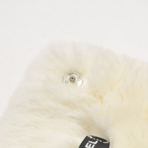 Very good condition CHANEL Chanel Dekacoco Mark Lapin Neck Warmer Muffler Lapin White Black Used 4a004360