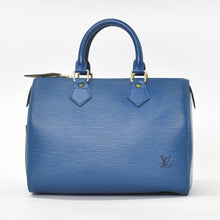画像をギャラリービューアに読み込む, 極美品 LOUIS VUITTON ルイヴィトン スピーディ25 ハンドバッグ M43015 エピ レザー ブルー ゴールド金具 中古 4a004373
