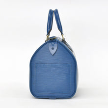 画像をギャラリービューアに読み込む, 極美品 LOUIS VUITTON ルイヴィトン スピーディ25 ハンドバッグ M43015 エピ レザー ブルー ゴールド金具 中古 4a004373