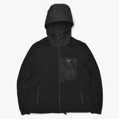 Very Good Condition PRADA Technical Cotton × Re-Nylon Zip Up Parka UJL79A Black Triangle Logo Plate S Size Used 4a004375