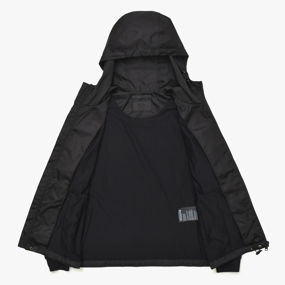 Very Good Condition PRADA Technical Cotton × Re-Nylon Zip Up Parka UJL79A Black Triangle Logo Plate S Size Used 4a004375