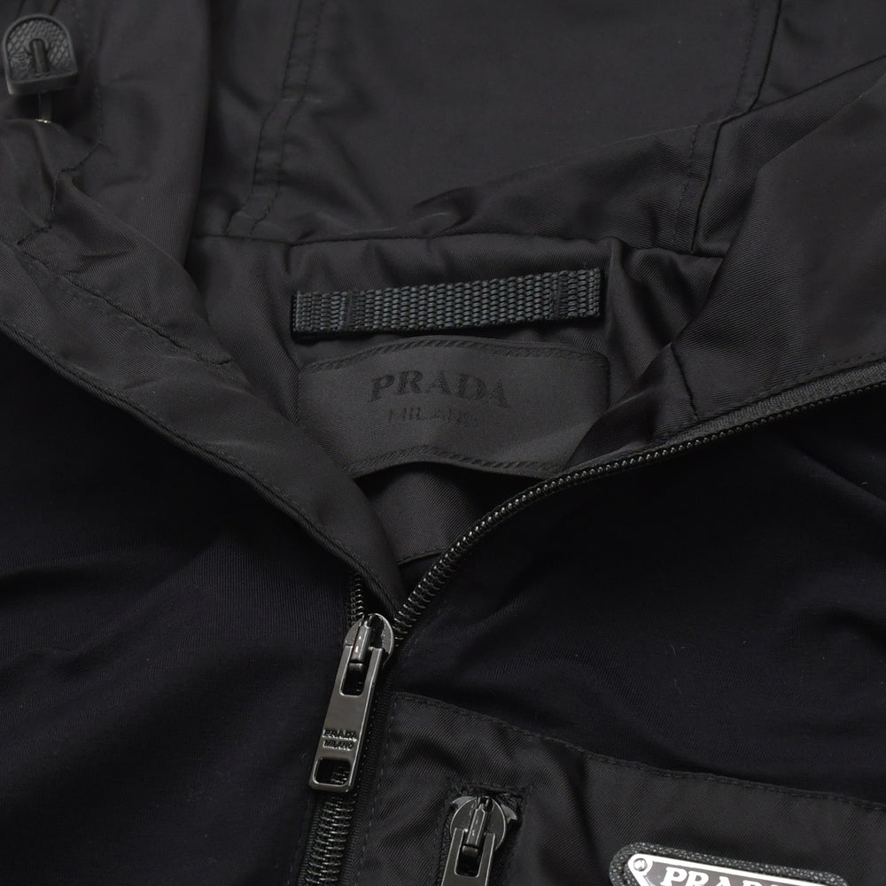 Very Good Condition PRADA Technical Cotton × Re-Nylon Zip Up Parka UJL79A Black Triangle Logo Plate S Size Used 4a004375