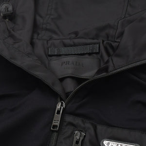 Very Good Condition PRADA Technical Cotton × Re-Nylon Zip Up Parka UJL79A Black Triangle Logo Plate S Size Used 4a004375