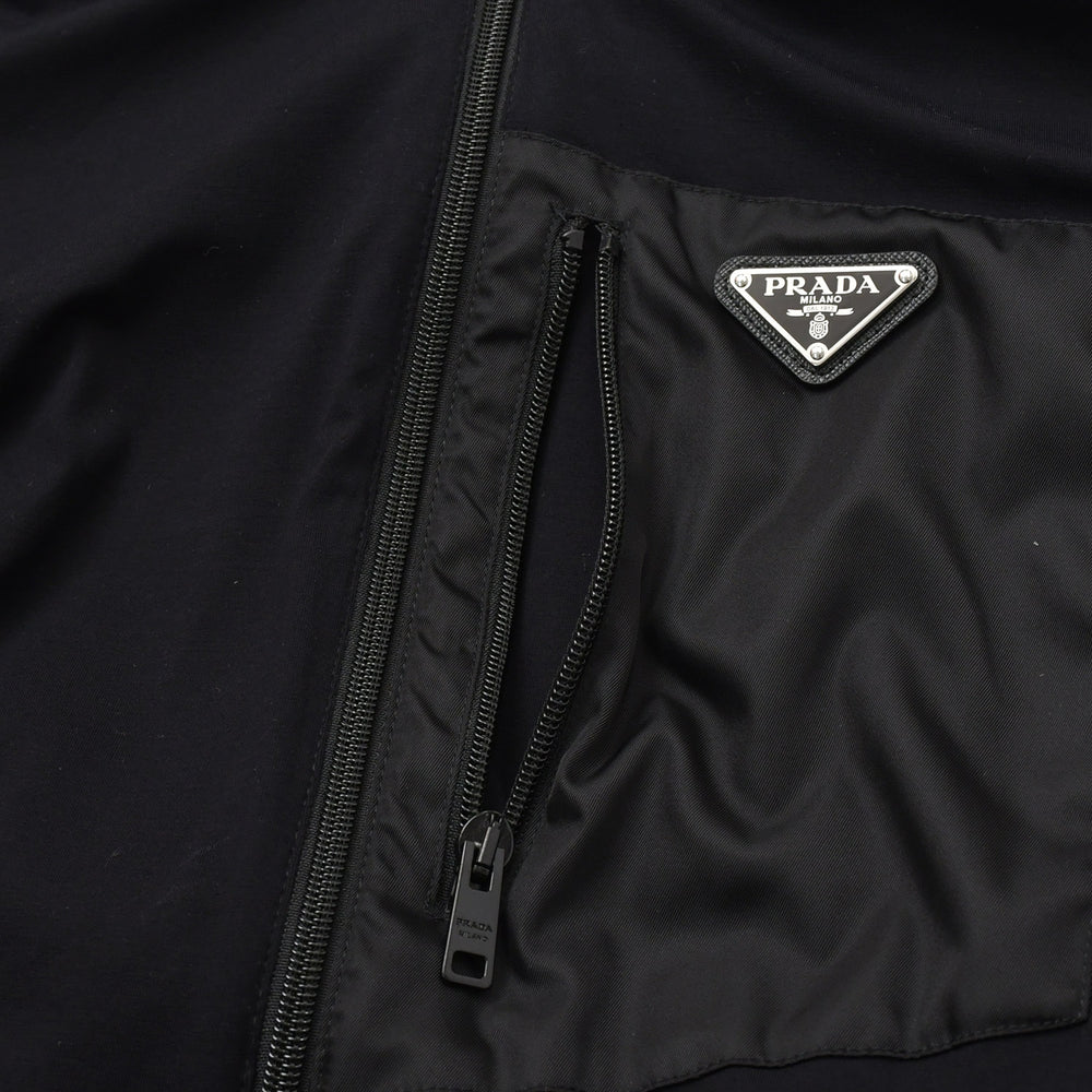 Very Good Condition PRADA Technical Cotton × Re-Nylon Zip Up Parka UJL79A Black Triangle Logo Plate S Size Used 4a004375