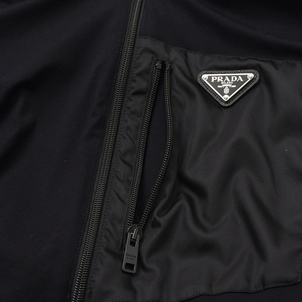 Very Good Condition PRADA Technical Cotton × Re-Nylon Zip Up Parka UJL79A Black Triangle Logo Plate S Size Used 4a004375