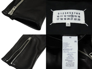 MARTIN MARGIELA マルタンマルジェラ ライダースジャケット 八の字型ジップ S50AM0489 SY1460 ブラック 52 美品 中古 43907