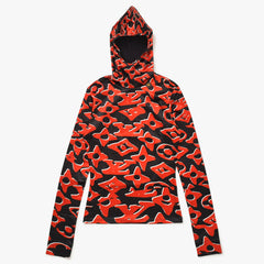 Like new LOUIS VUITTON Jersey Tops Hoodie Urus Fischer Red 1A8B4W Used 4a004401