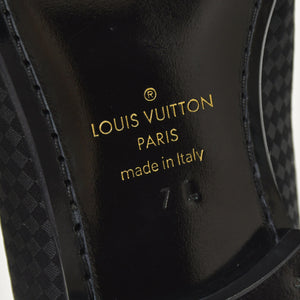 極美品 LOUIS VUITTON ルイヴィトン モカシン タッセルローファー サテン ビジネスシューズ ブラック サイズ7L 中古 4a004403