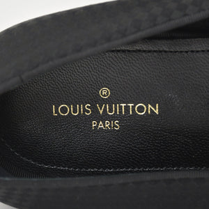 極美品 LOUIS VUITTON ルイヴィトン モカシン タッセルローファー サテン ビジネスシューズ ブラック サイズ7L 中古 4a004403