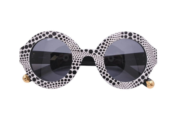 LOUIS VUITTON ルイヴィトン Kusama 草間彌生 ウェーブロン ラウンドフレームサングラス Z0480W メガネ ドット総柄 美品 中古 44142