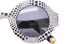 画像をギャラリービューアに読み込む, Louis Vuitton ルイヴィトン Kusama 草間彌生 ウェーブロン ラウンドフレームサングラス Z0480W メガネ ドット総柄 美品 中古 44142