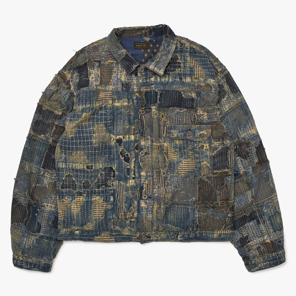 新品未使用品 KAPITAL キャピタル BORO SPRING 1ST JKT EK-1549LJB スプリングファーストジャケット 襤褸 ボロ インディゴ サイズ 5 中古 4a004419