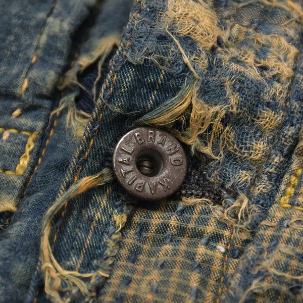 新品未使用品 KAPITAL キャピタル BORO SPRING 1ST JKT EK-1549LJB スプリングファーストジャケット 襤褸 ボロ インディゴ サイズ 5 中古 4a004419