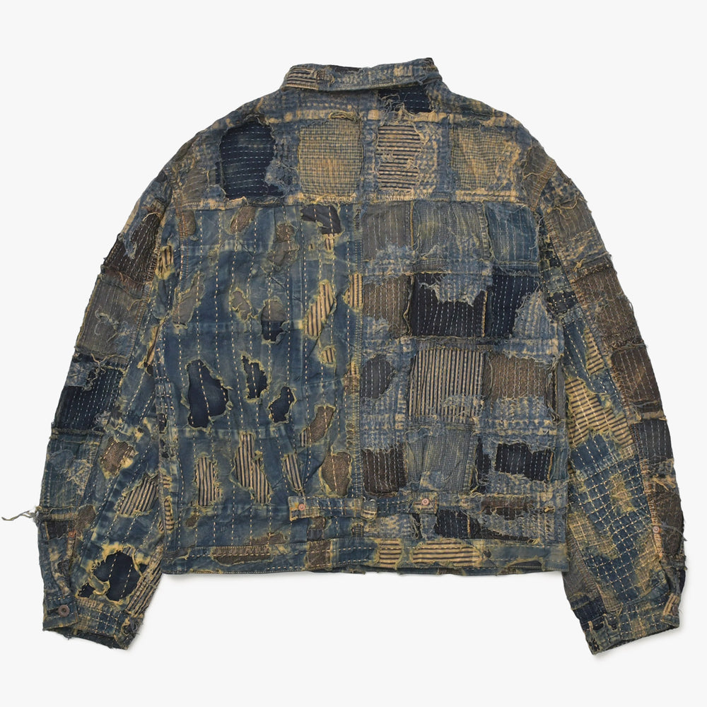 新品未使用品 KAPITAL キャピタル BORO SPRING 1ST JKT EK-1549LJB スプリングファーストジャケット 襤褸 ボロ インディゴ サイズ 5 中古 4a004420