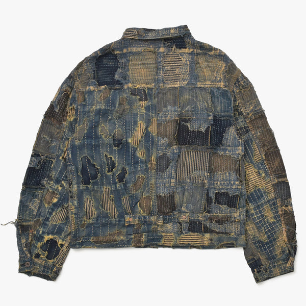新品未使用品 KAPITAL キャピタル BORO SPRING 1ST JKT EK-1549LJB スプリングファーストジャケット 襤褸 ボロ インディゴ サイズ 5 中古 4a004420