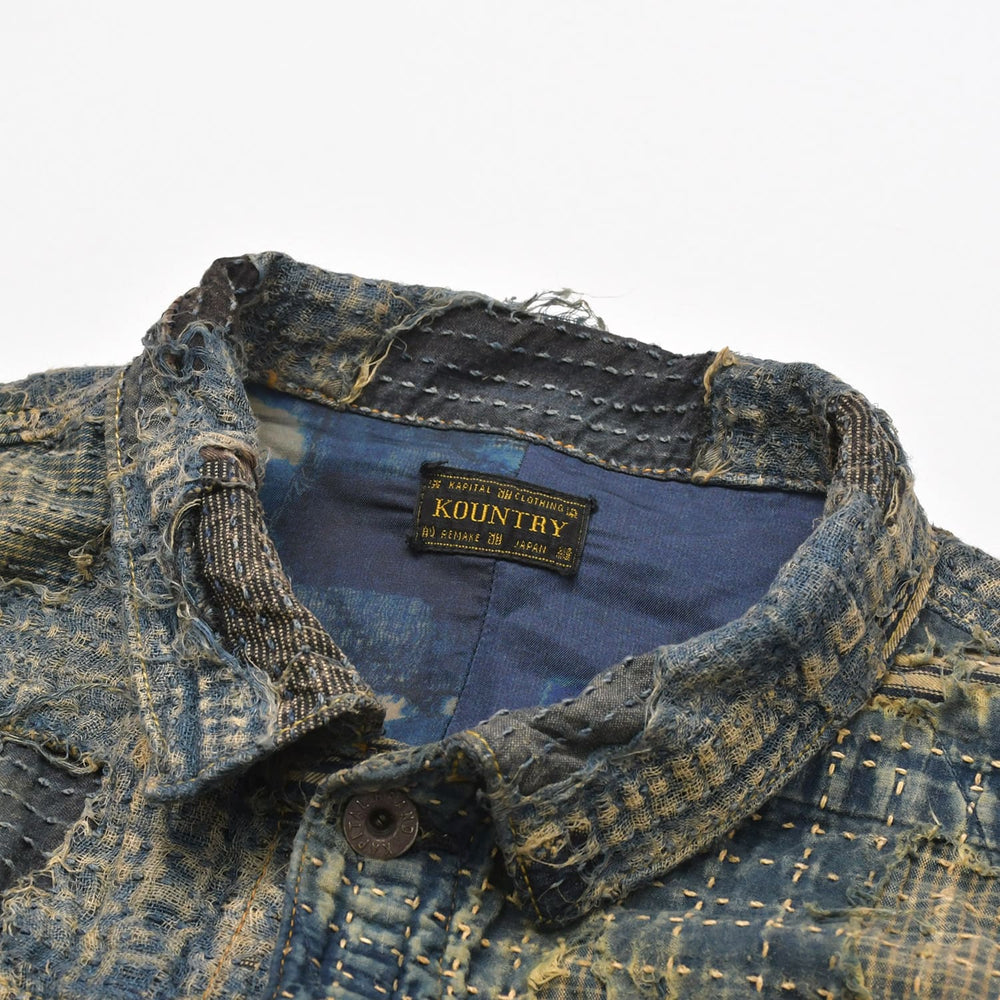 新品未使用品 KAPITAL キャピタル BORO SPRING 1ST JKT EK-1549LJB スプリングファーストジャケット 襤褸 ボロ インディゴ サイズ 5 中古 4a004420