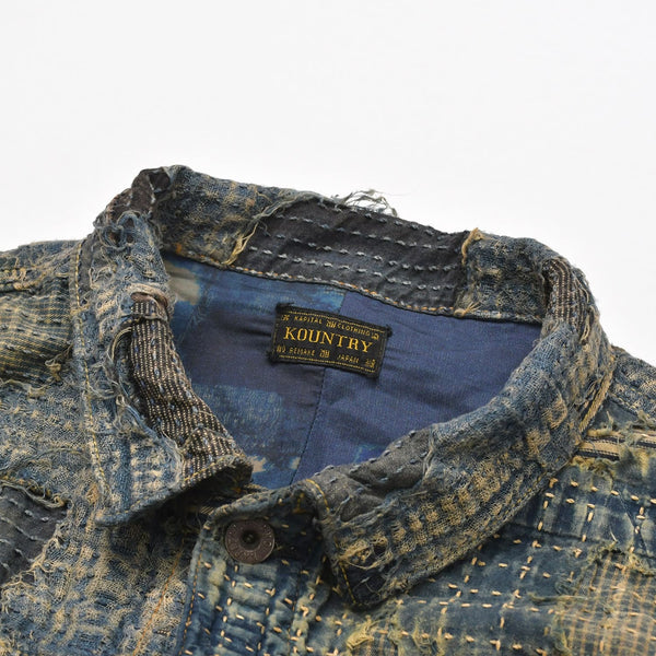新品未使用品 KAPITAL キャピタル BORO SPRING 1ST JKT EK-1549LJB スプリングファーストジャケット 襤褸 ボロ インディゴ サイズ 5 中古 4a004420