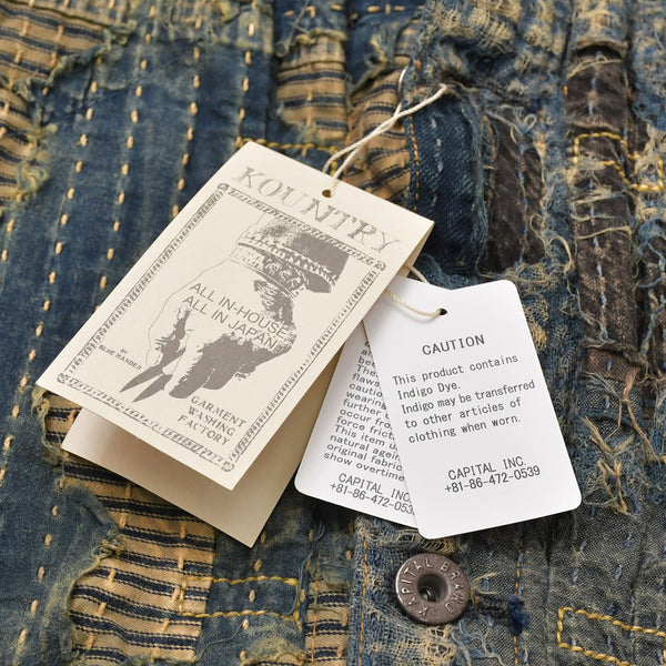 新品未使用品 KAPITAL キャピタル BORO SPRING 1ST JKT EK-1549LJB スプリングファーストジャケット 襤褸 ボロ インディゴ サイズ 5 中古 4a004420