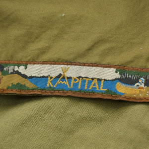 極美品 KAPITAL キャピタル ウールサージ カットアウト エルボー ジャケット K2503L J094 カーキ シルバー金具 中古 4a004421