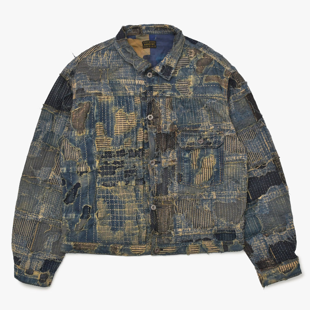 新品未使用品 KAPITAL キャピタル BORO SPRING 1ST JKT EK-1549LJB スプリングファーストジャケット 襤褸 ボロ インディゴ サイズ 4 中古 4a004419