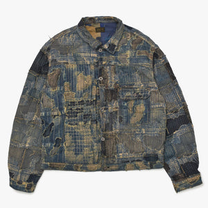 新品未使用品 KAPITAL キャピタル BORO SPRING 1ST JKT EK-1549LJB スプリングファーストジャケット 襤褸 ボロ インディゴ サイズ 4 中古 4a004419