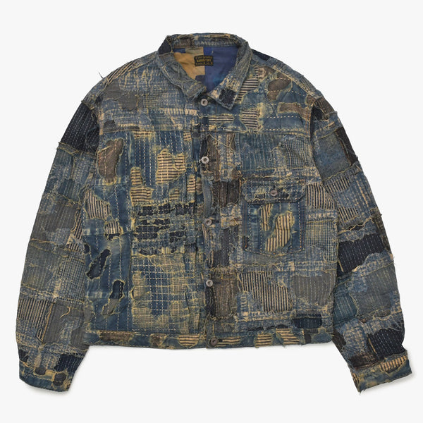 新品未使用品 KAPITAL キャピタル BORO SPRING 1ST JKT EK-1549LJB スプリングファーストジャケット 襤褸 ボロ インディゴ サイズ 4 中古 4a004419