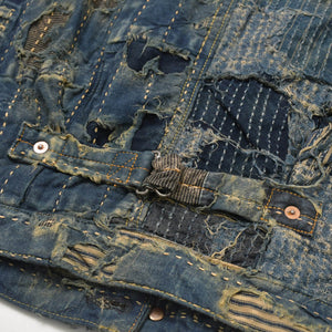新品未使用品 KAPITAL キャピタル BORO SPRING 1ST JKT EK-1549LJB スプリングファーストジャケット 襤褸 ボロ インディゴ サイズ 4 中古 4a004419