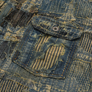 新品未使用品 KAPITAL キャピタル BORO SPRING 1ST JKT EK-1549LJB スプリングファーストジャケット 襤褸 ボロ インディゴ サイズ 4 中古 4a004419