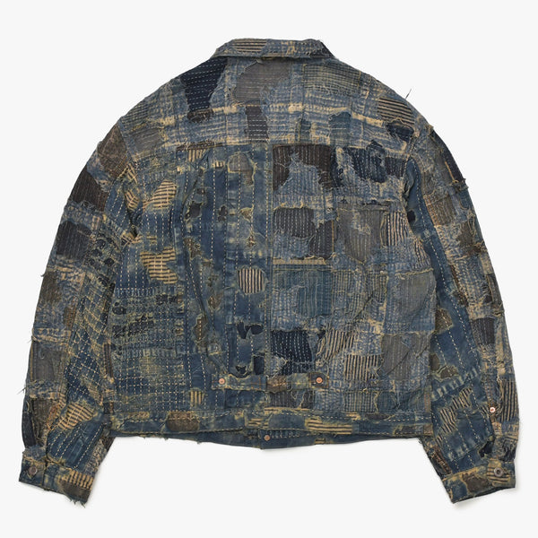 新品未使用品 KAPITAL キャピタル BORO SPRING 1ST JKT EK-1549LJB スプリングファーストジャケット 襤褸 ボロ インディゴ サイズ 4 中古 4a004419