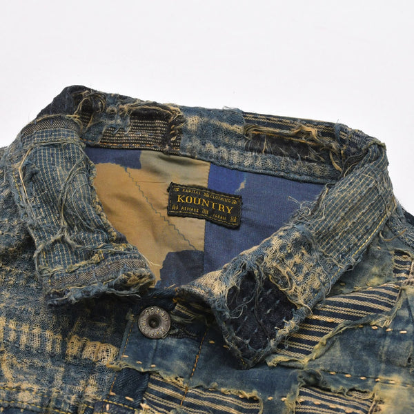 新品未使用品 KAPITAL キャピタル BORO SPRING 1ST JKT EK-1549LJB スプリングファーストジャケット 襤褸 ボロ インディゴ サイズ 4 中古 4a004419