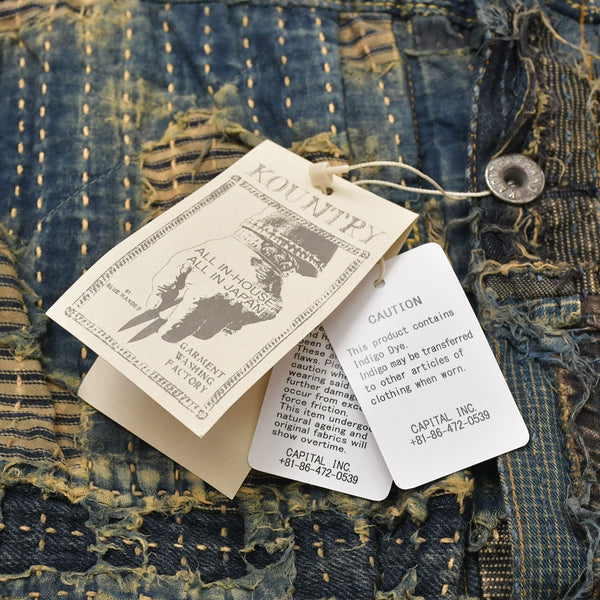 新品未使用品 KAPITAL キャピタル BORO SPRING 1ST JKT EK-1549LJB スプリングファーストジャケット 襤褸 ボロ インディゴ サイズ 4 中古 4a004419
