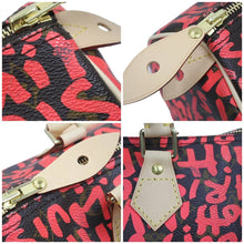 画像をギャラリービューアに読み込む, LOUIS VUITTON ルイヴィトン モノグラム グラフィティ スピーディ30 ハンドバッグ M93704 ピンク PVC ヌメ革 中古 44322