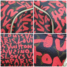 画像をギャラリービューアに読み込む, LOUIS VUITTON ルイヴィトン モノグラム グラフィティ スピーディ30 ハンドバッグ M93704 ピンク PVC ヌメ革 中古 44322