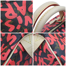 画像をギャラリービューアに読み込む, LOUIS VUITTON ルイヴィトン モノグラム グラフィティ スピーディ30 ハンドバッグ M93704 ピンク PVC ヌメ革 中古 44322