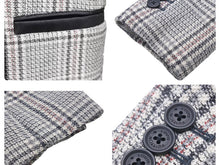 画像をギャラリービューアに読み込む, LOUISVUITTON ルイヴィトン チェックジャケット ロングコート ウール シルク キュプラ ホワイト ブラック サイズ36 美品 中古 44393