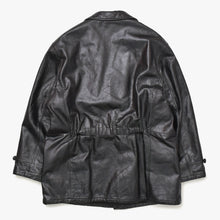 画像をギャラリービューアに読み込む, ARMANI JEANS アルマーニ ジーンズ レザーカーコート M6K03FC-12-3 アウター レザージャケット ブラック 52サイズ ヴィンテージ 美品 中古 4a004440