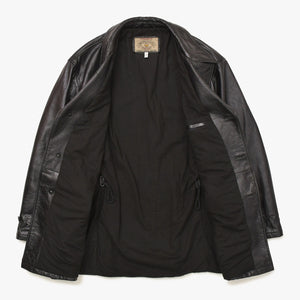 ARMANI JEANS Armani Jeans Leather Car Coat M6K03FC-12-3 Outer Leather Jacket Black 52 Size Vintage Good Condition Used 4a004440