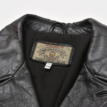 画像をギャラリービューアに読み込む, ARMANI JEANS アルマーニ ジーンズ レザーカーコート M6K03FC-12-3 アウター レザージャケット ブラック 52サイズ ヴィンテージ 美品 中古 4a004440