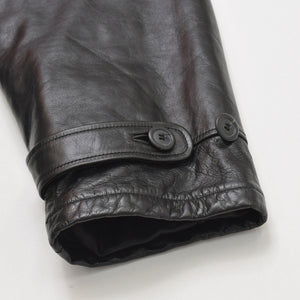 ARMANI JEANS Armani Jeans Leather Car Coat M6K03FC-12-3 Outer Leather Jacket Black 52 Size Vintage Good Condition Used 4a004440