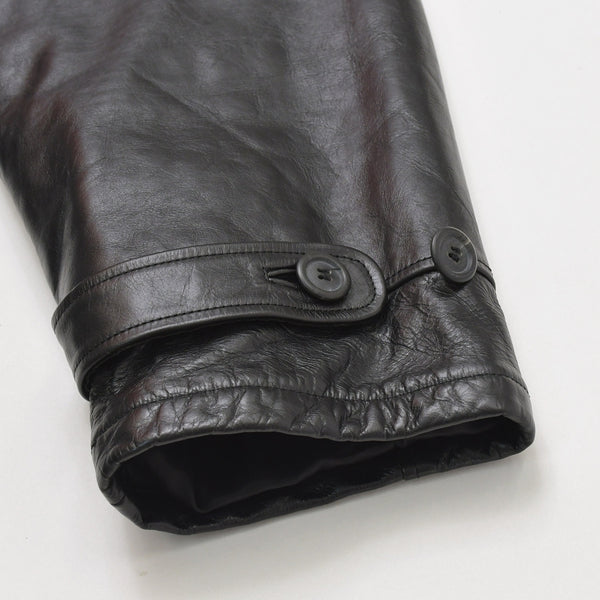 ARMANI JEANS Armani Jeans Leather Car Coat M6K03FC-12-3 Outer Leather Jacket Black 52 Size Vintage Good Condition Used 4a004440