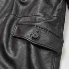 画像をギャラリービューアに読み込む, ARMANI JEANS アルマーニ ジーンズ レザーカーコート M6K03FC-12-3 アウター レザージャケット ブラック 52サイズ ヴィンテージ 美品 中古 4a004440