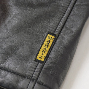 ARMANI JEANS Armani Jeans Leather Car Coat M6K03FC-12-3 Outer Leather Jacket Black 52 Size Vintage Good Condition Used 4a004440