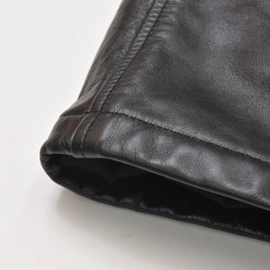 ARMANI JEANS Armani Jeans Leather Car Coat M6K03FC-12-3 Outer Leather Jacket Black 52 Size Vintage Good Condition Used 4a004440