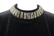 画像をギャラリービューアに読み込む, FOXEY NEW YORK フォクシー ニューヨーク ベロア ラインストーン Ｔシャツ ブラック 35319-VSTFG101L 美品 サイズ38 中古 44639