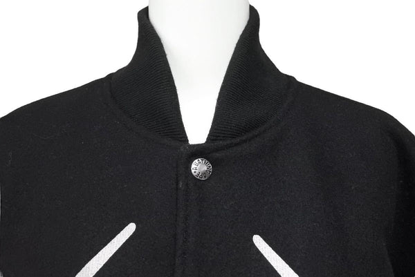 A BATHING APE アベイシングエイプ BAPE ×KAWS カウズ スタジャン 歯型 バーシティジャケット ブラック S メンズ 美品 中古 44707