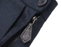Load image into Gallery viewer, HERMES エルメス スラックスパンツ ボトムス スーツパンツ マルジェラ期 リネン ネイビー フランス製 サイズ38 美品 中古 44799
